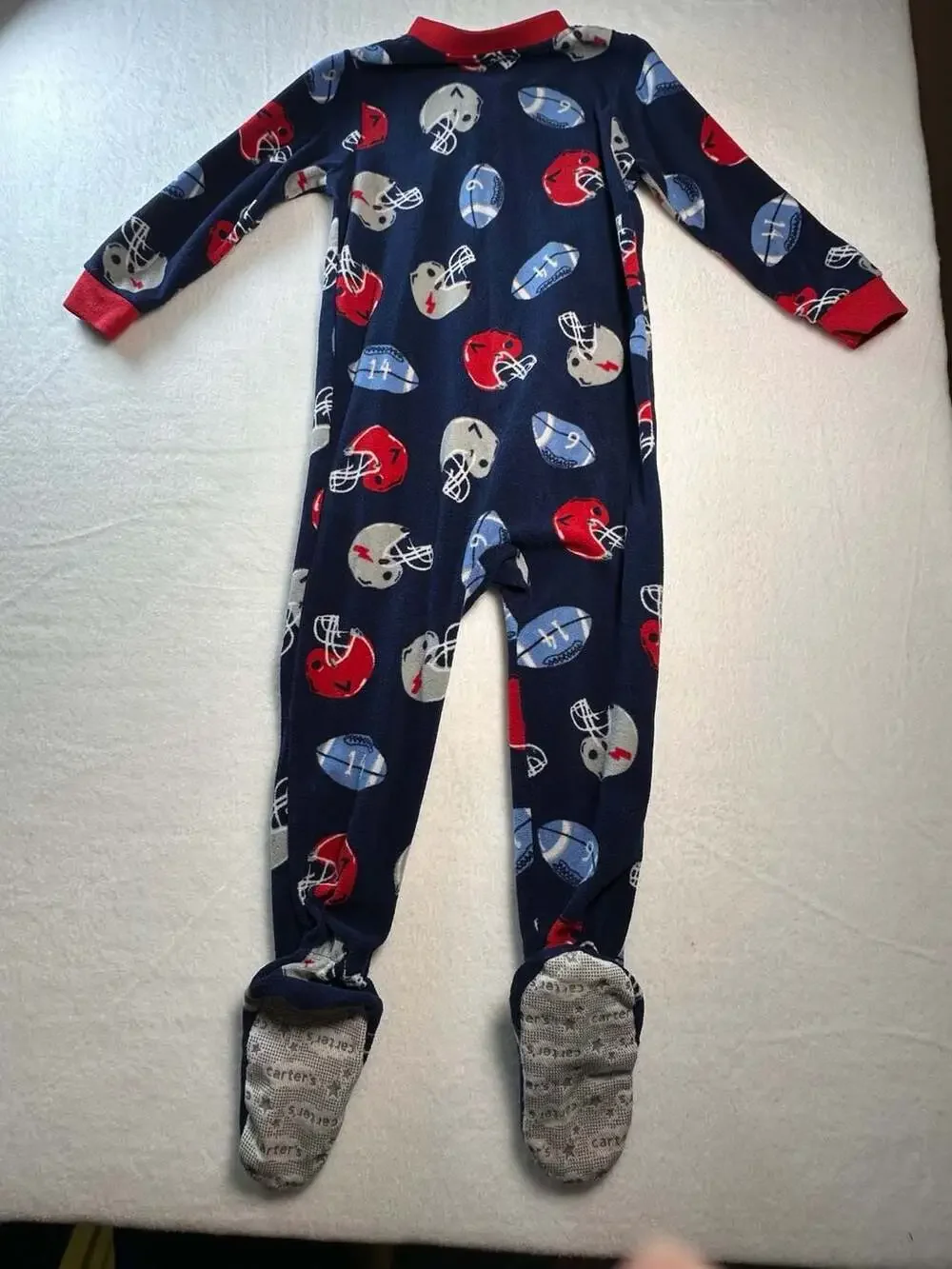 Carter's Toddler Boys' Fleece Footed Sleeper Pajamas with Football and Helmet Pr